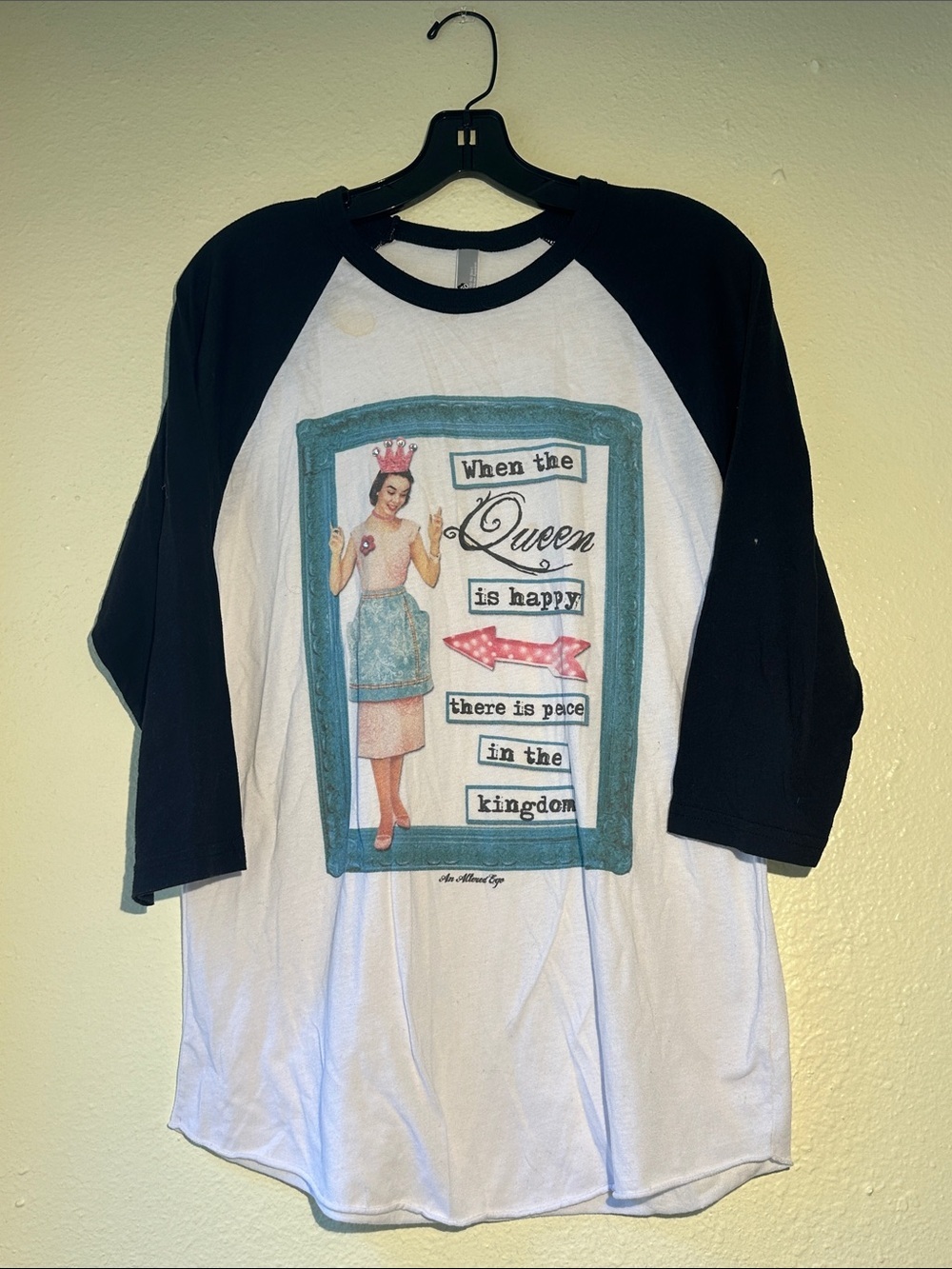 American Apparel Black & White Raglan Graphic Tee